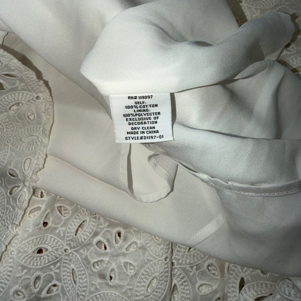 NEW Lenon White Eyelet Lace Tiered Ruffle Sleeveless Dress XS Brunch Bridal - Picture 6 of 11
